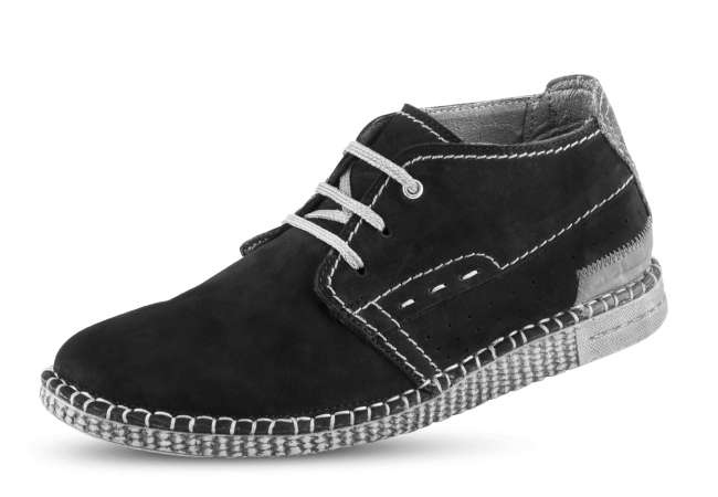 Male shoes of the "Clarks" type in black nubuck Снимка 5