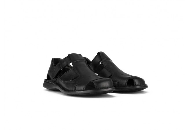 Men's sandals in black with velcro 360° Image