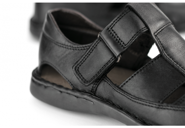 Men's sandals in black with velcro Снимка 5