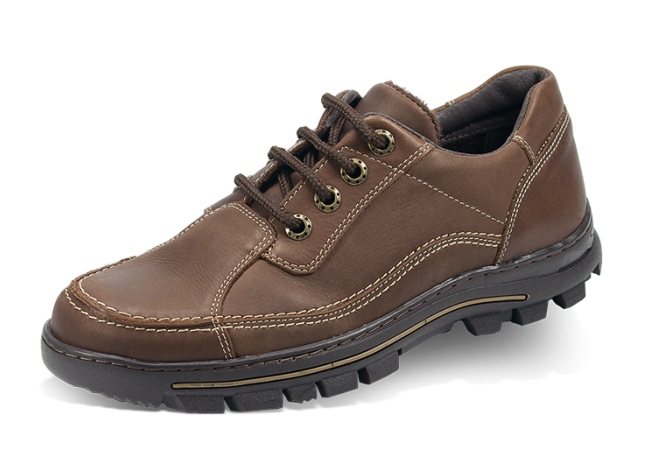 Brown men's shoes with decorative stitching and grapple sole Снимка 5