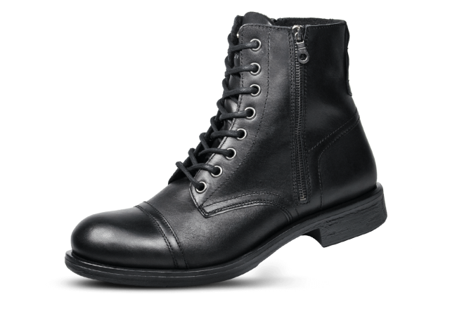 Black men's boots with two zippers Снимка 