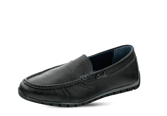 Men's moccasins from black leather Снимка 5