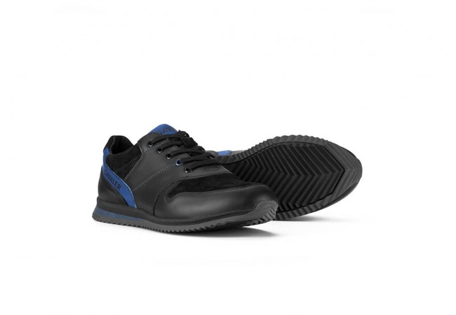 Men's sneakers in black and blue 360° Image