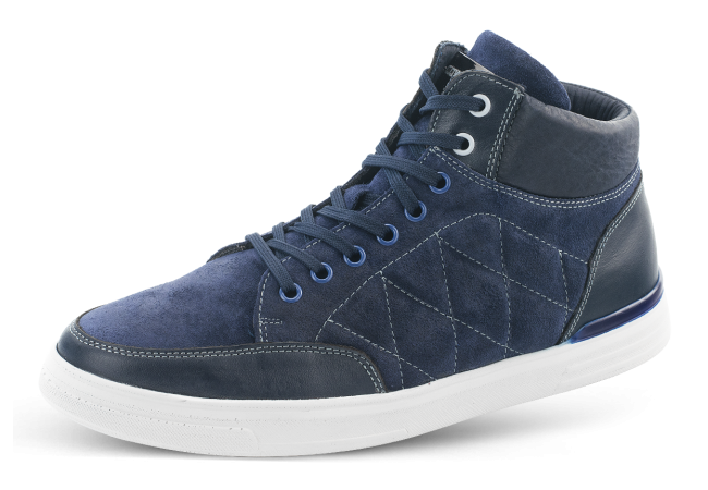 Men's sneakers in dark blue nappa and velour Снимка 