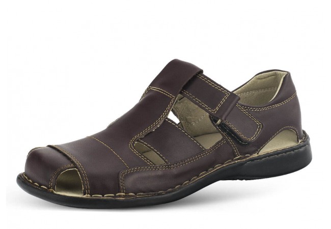 Men's sandals in brown with velcro Снимка 